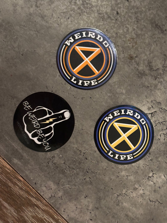 Three FREE 3inch Stickers (Mystery sticker, Logo & middle finger) Stickers Weirdo 4 Life