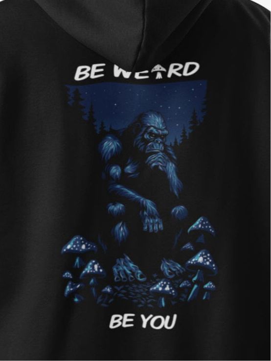 Bigfoot Thinker with Mushrooms Hoodie Weirdo4Life 