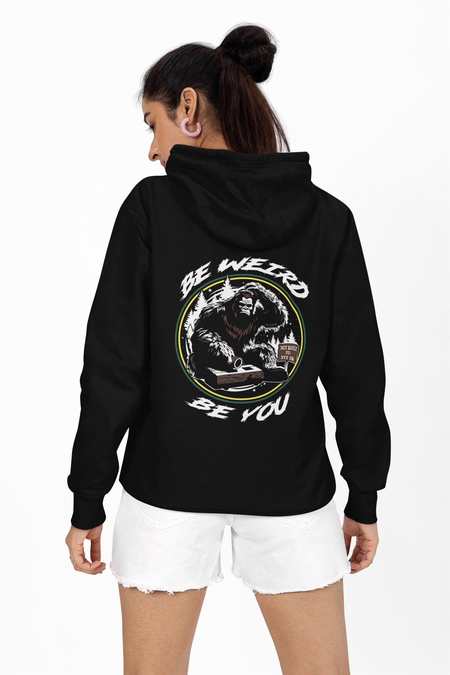 Bigfoot - Fit In Hoodie Hoodie Weirdo4Life Black Small 