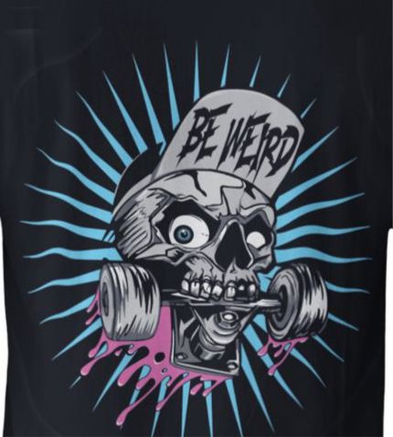 Skateboarding Skull T-shirt T-Shirt Weirdo4Life 