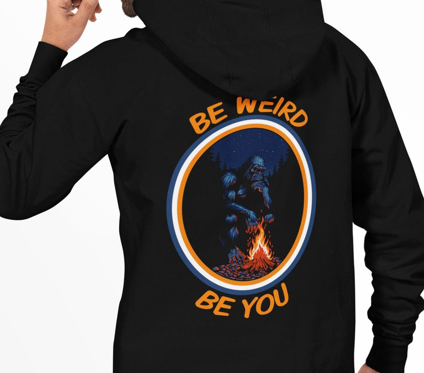 Bigfoot Thinker with Campfire Hoodie Weirdo4Life 