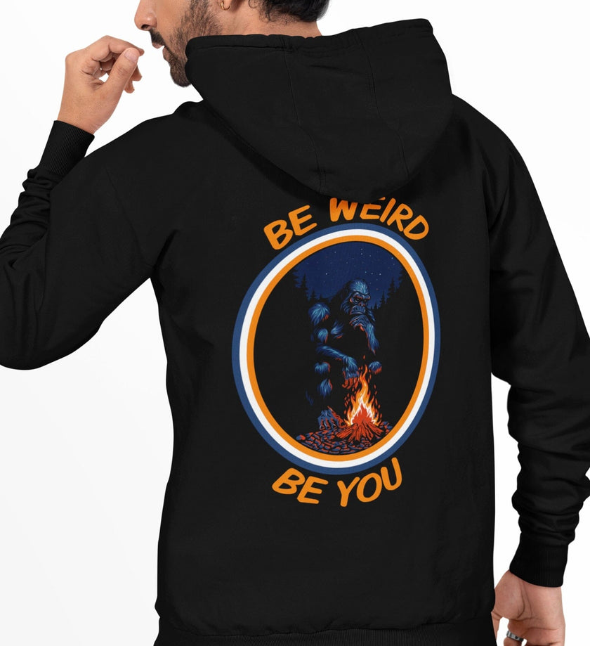 Bigfoot Thinker with Campfire Hoodie Weirdo4Life 