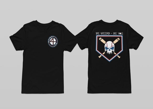 トップス WEIRDO WELCOM BASEBALL SHIRTS BLUE WEIRDO WELCOM BASEBALL SHIRTS BLUE