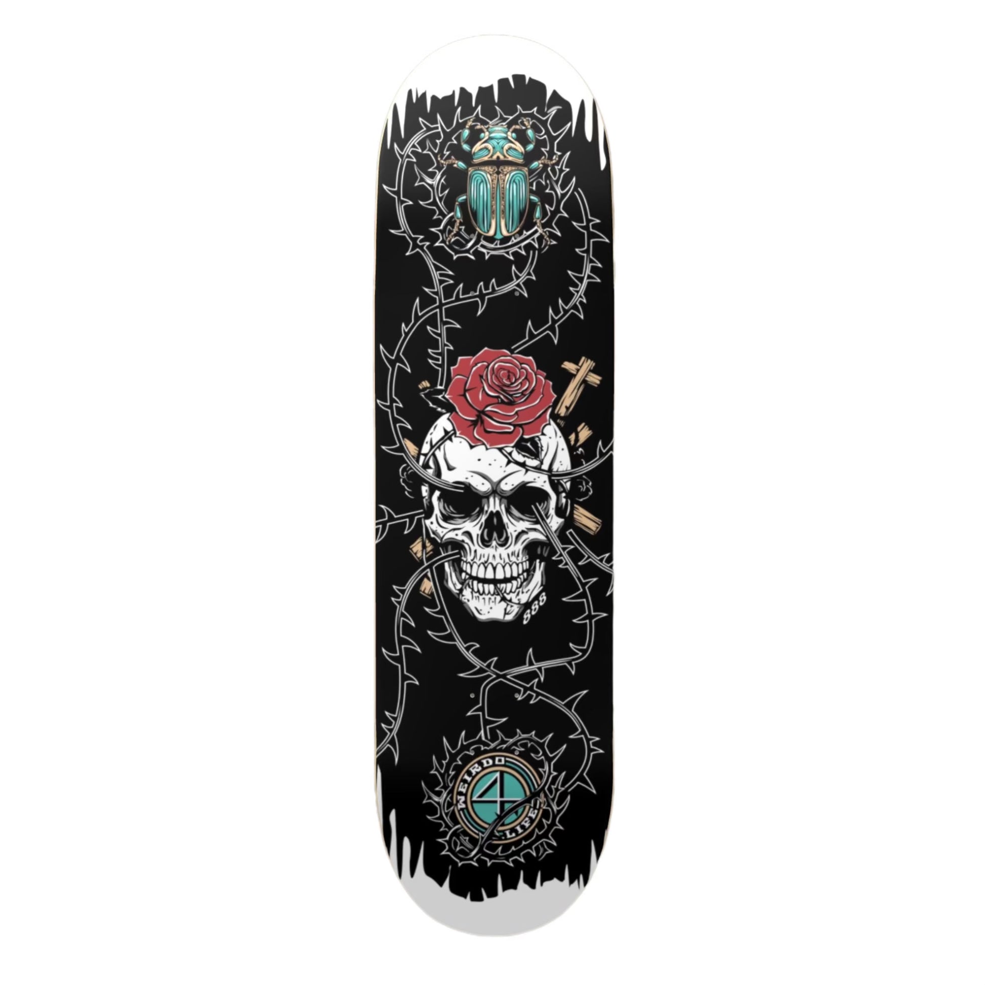 “Red Rose” Skateboard by 888 Weirdo4Life 