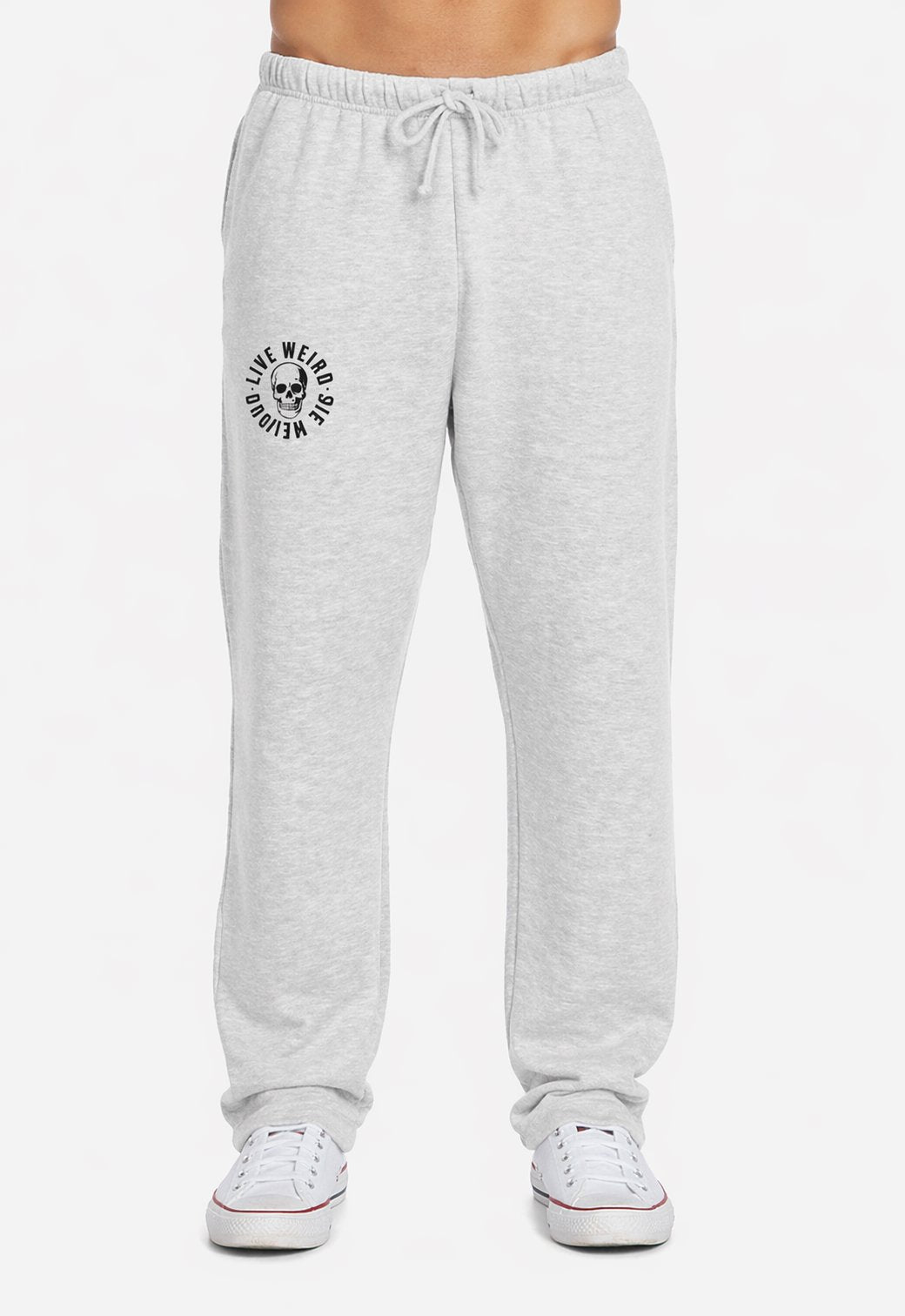 Core - Live Weird Die Famous Fleece Straight-Leg Pants Weirdo4Life Heather Gray S 