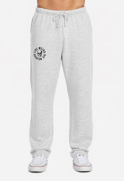 Core - Live Weird Die Famous Fleece Straight-Leg Pants Weirdo4Life Heather Gray S 