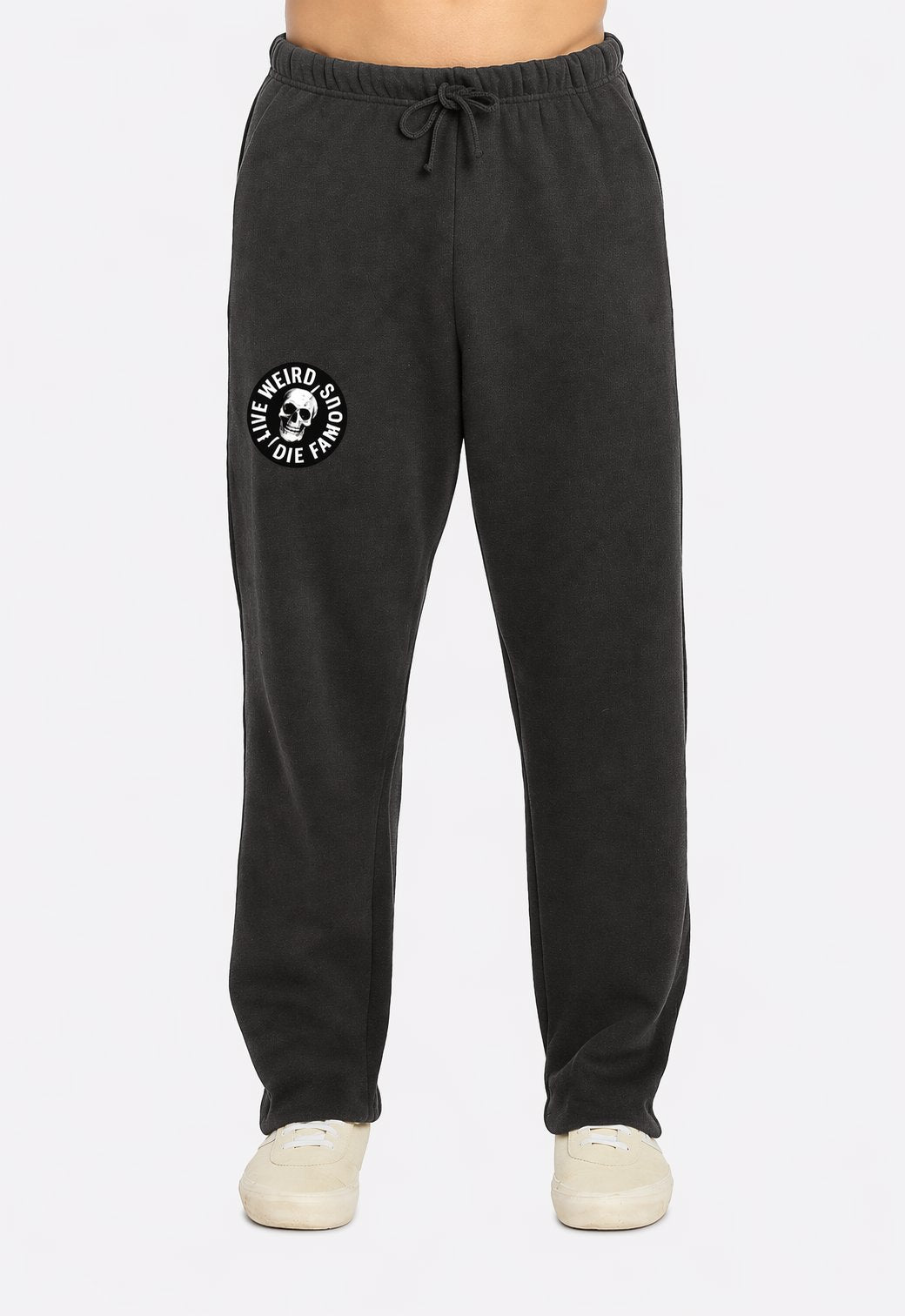 Core - Live Weird Die Famous Fleece Straight-Leg Pants Weirdo4Life Smoke S 