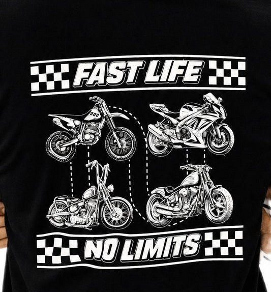 Fast Life, No Limits T-shirt T-Shirt Weirdo4Life 