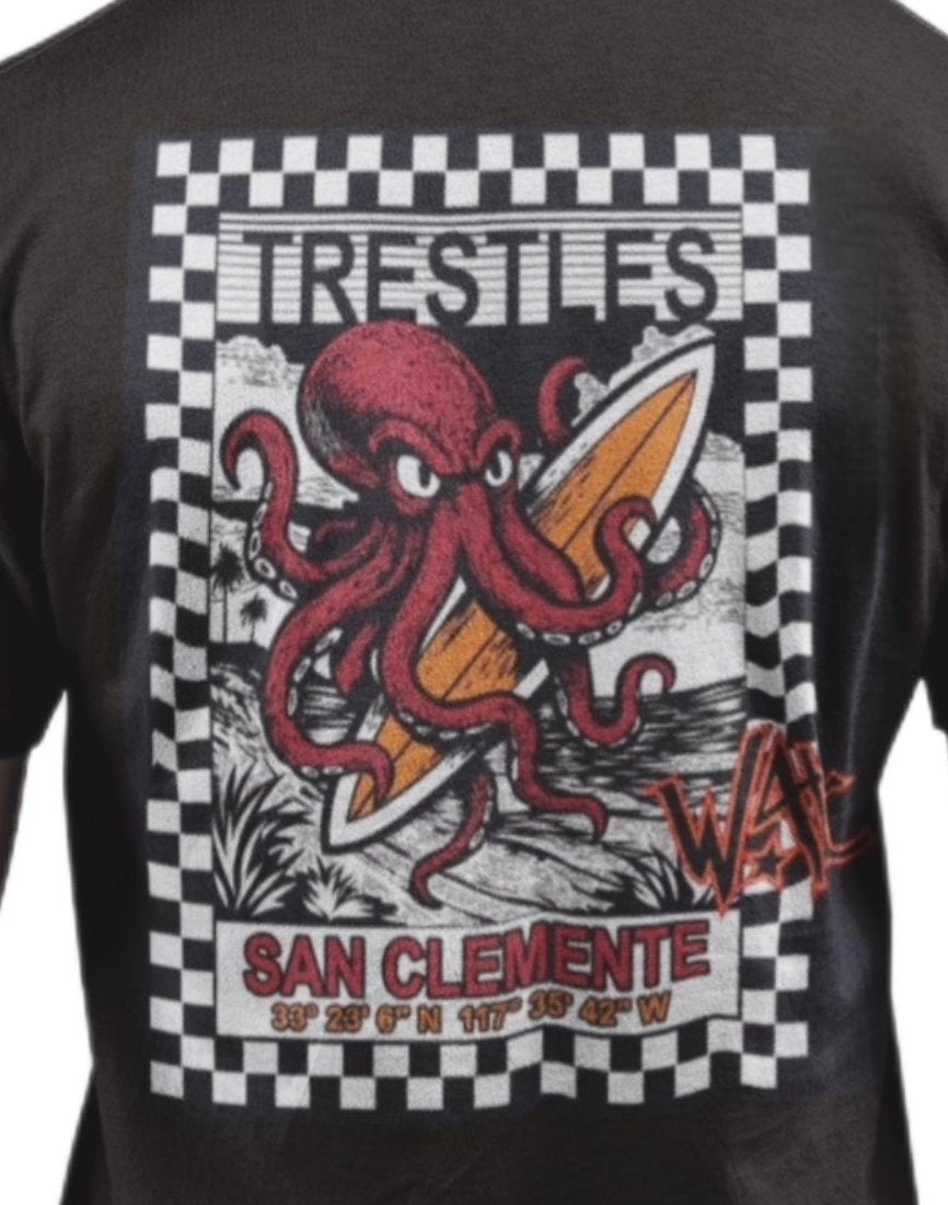 Surfing Kraken Trestles T-shirt Weirdo4Life 