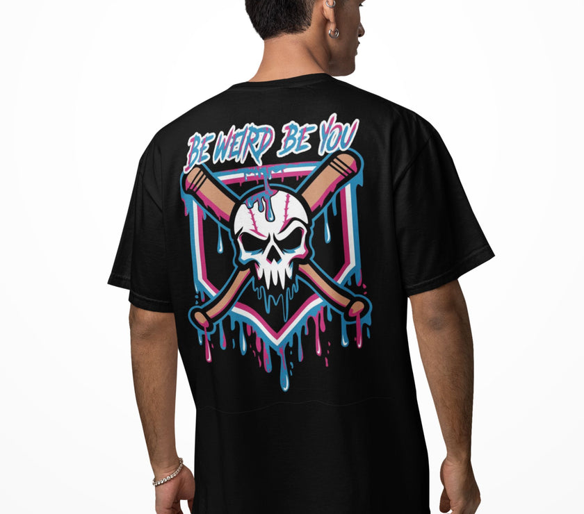 Baseball Drip T-shirt T-Shirt Weirdo4Life Black Small Short
