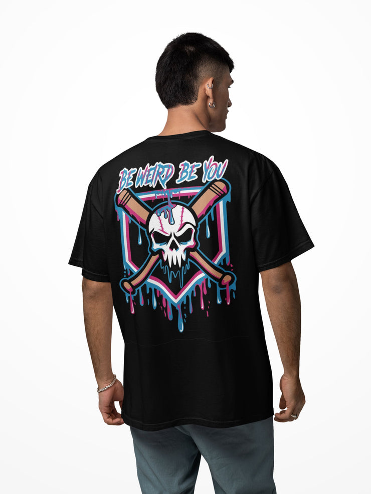 Baseball Drip T-shirt T-Shirt Weirdo4Life Black Small Short