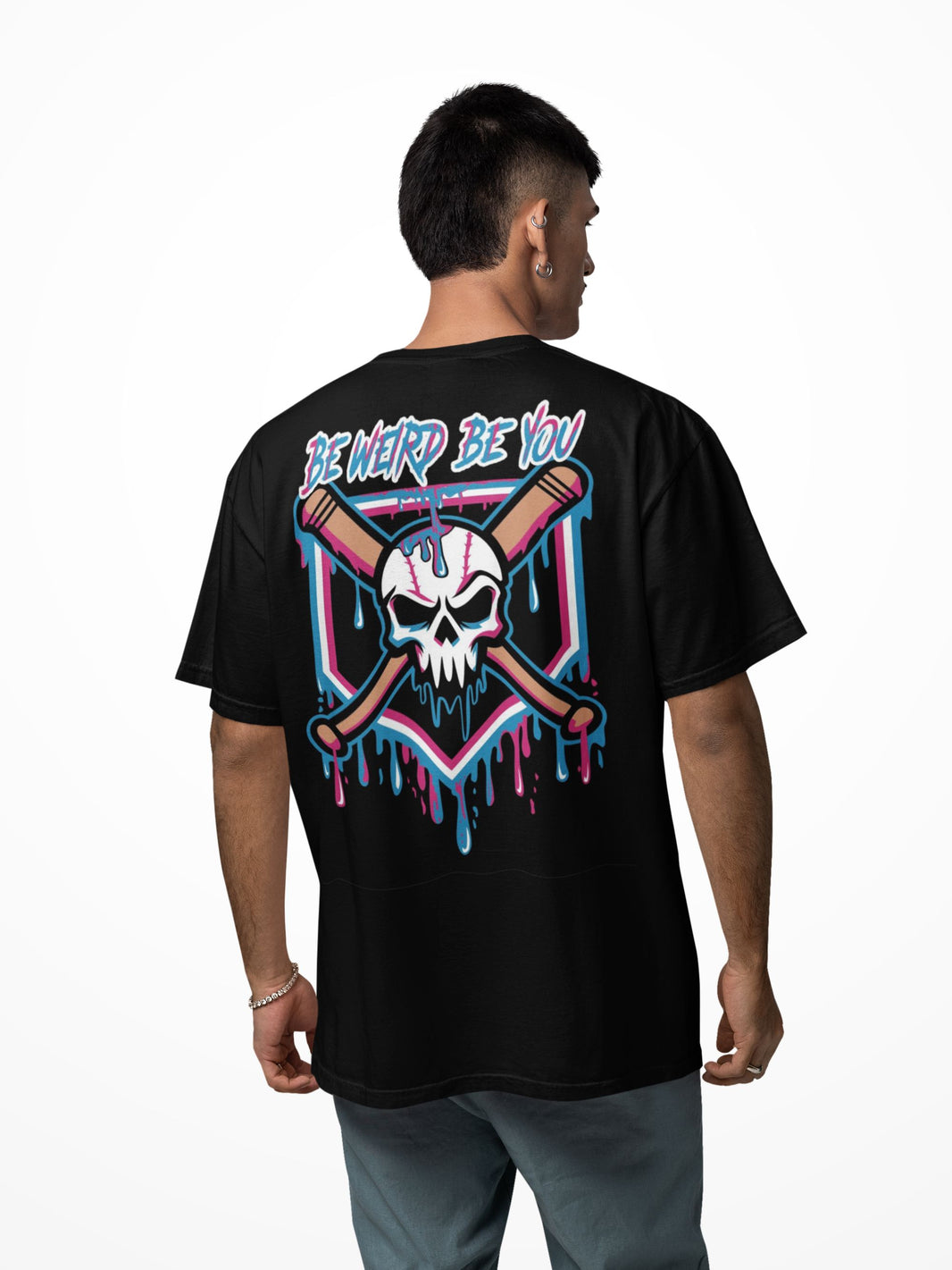 Baseball Drip T-shirt T-Shirt Weirdo4Life Black Small Short