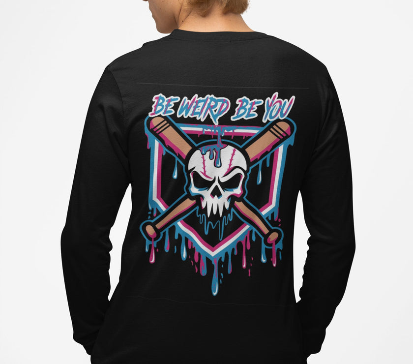Baseball Drip T-shirt T-Shirt Weirdo4Life Black Small Long