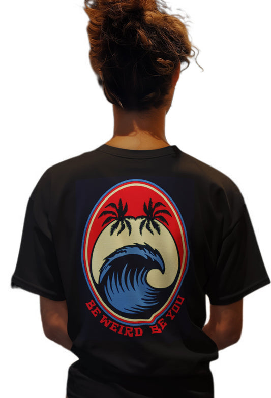 Nazaré Big Wave Surfing T-shirt T-Shirt Weirdo4Life Black Small 