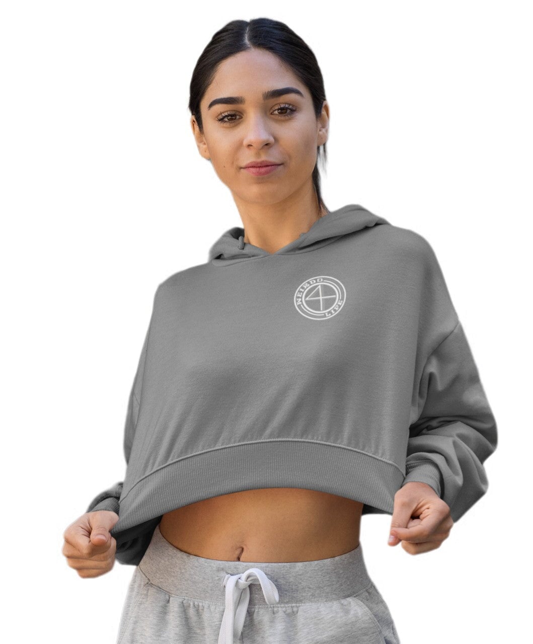 Core - Crop Top Hoodie Hoodie Weirdo 4 Life Storm Gray S 