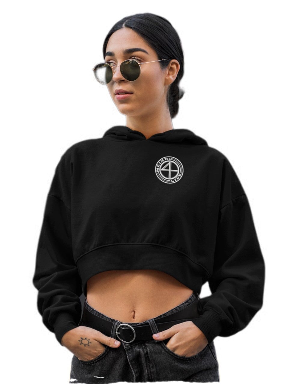 Core - Crop Top Hoodie Hoodie Weirdo 4 Life Black S 