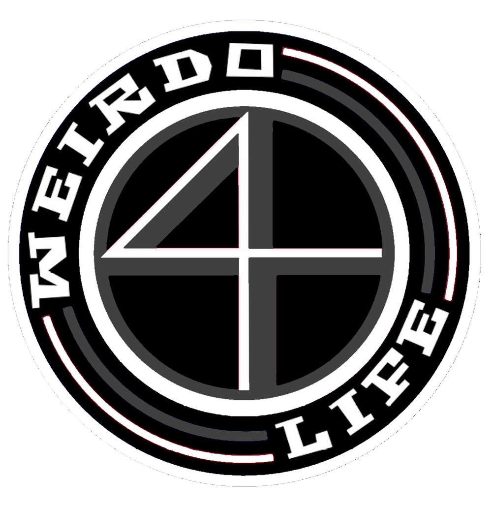 Black, with mix of gray, and white Weirdo 4 Life logo