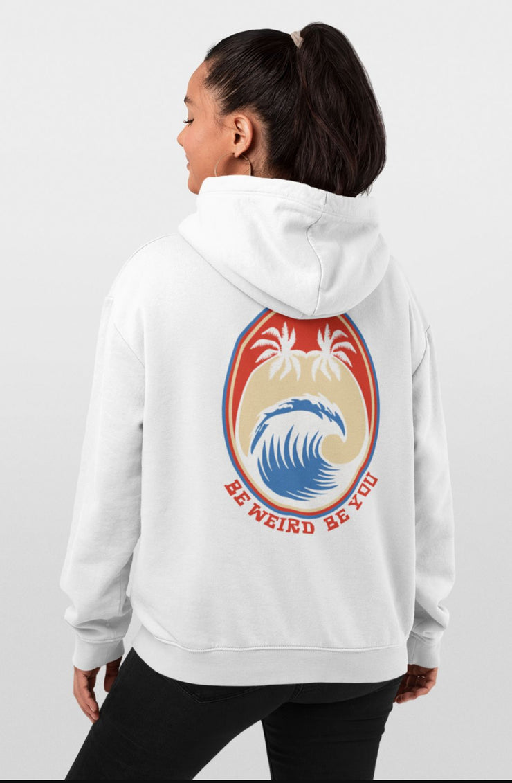Nazaré Big Wave Surfing Hoodie Hoodie Weirdo4Life White Small 